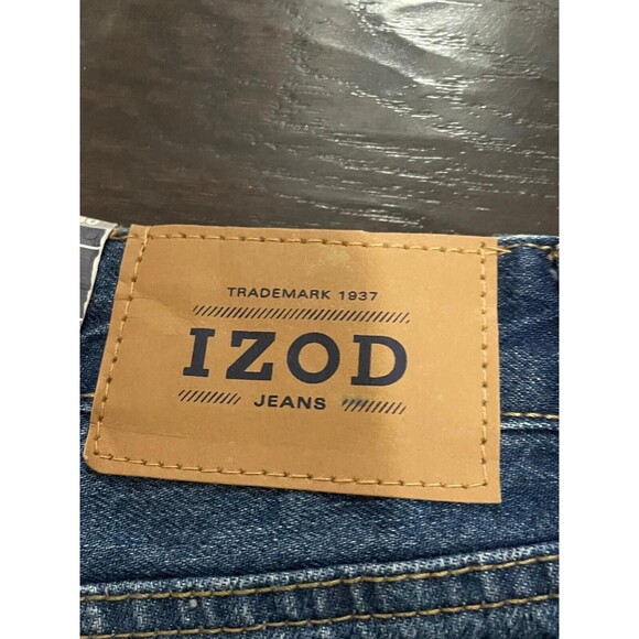 NEW- IZOD Jeans- Dark Blue Distressed- Slim Fit- US Men Size 30x30 - Picture 7 of 8